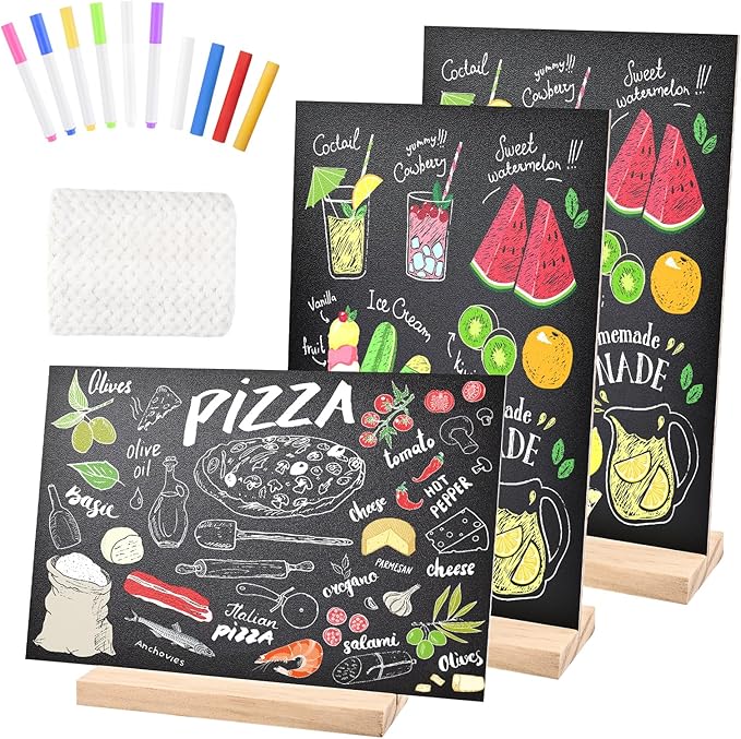 Bouiexye 3 Pack 8.1x12 in Chalkboard Signs by LooksForwardtoSeeingYou