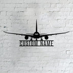 Personalized Metal Airplane Wall Art, Airplane Name Sign, Customized Pilot Name by Unknown