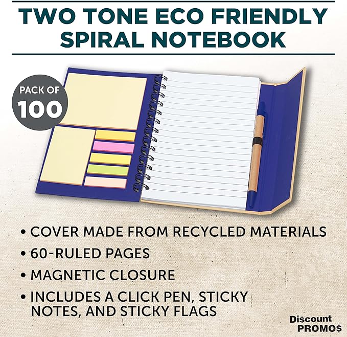 DISCOUNT PROMOS Custom Eco Friendly Spiral Notebooks - Image 3