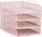 Mind Reader Stackable Paper Tray, Desktop Organizer, File Storage, Metal Mesh - Image 7