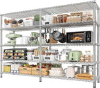 REIBII 1500LBS Storage Shelves 61.7''W Wire Shelving Unit 5 Tier Metal Shelving by REIBII