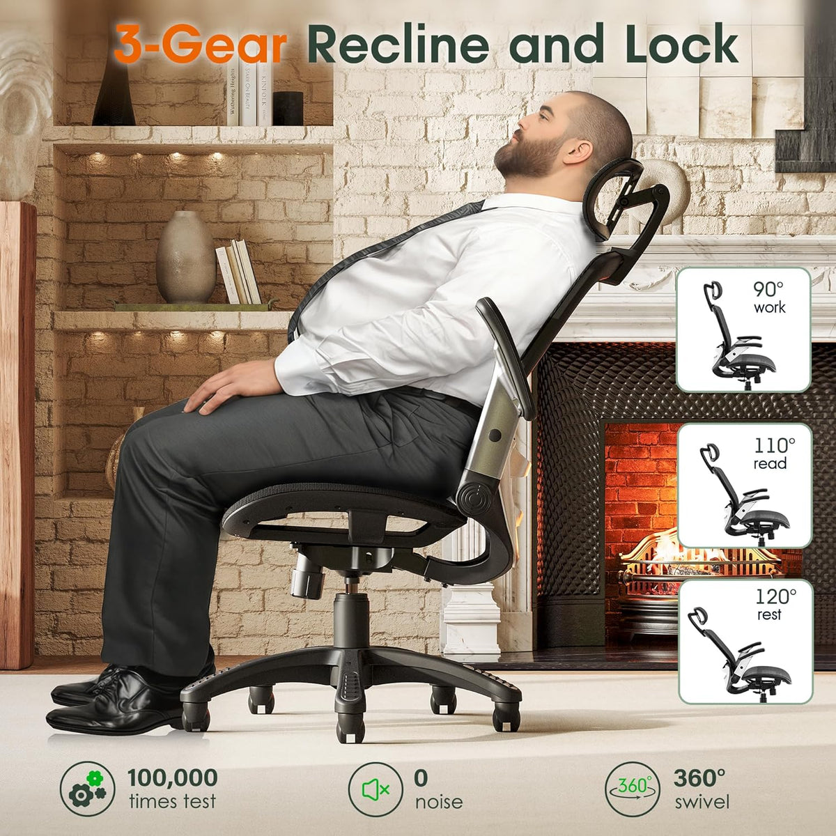 gabrylly ergonomic office chair, high back home desk, package contents