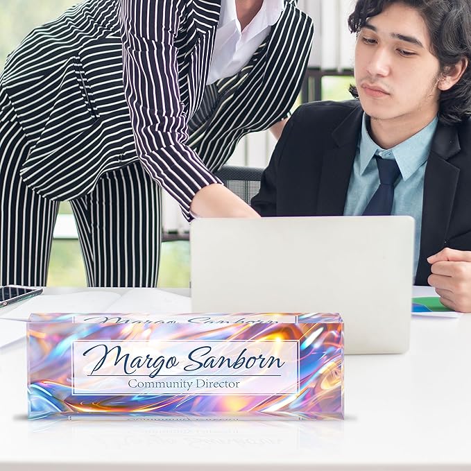 Personalized Name Plate for Desk Custom Acrylic Desk Name Plate Custom Employee - Image 2