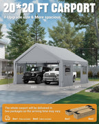 acepic upgraded 20x20 heavy duty carport, drive through on a desk or shelf