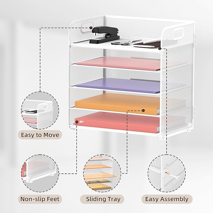 Supeasy 5 Trays Paper Organizer Letter Tray - Image 3