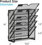 Lavatino 6-Tier Hanging File Organizer, Wall Mount File Holder - Image 2