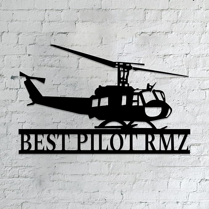 Personalized Metal Airplane Wall Art, Airplane Name Sign, Customized Pilot Name by Unknown