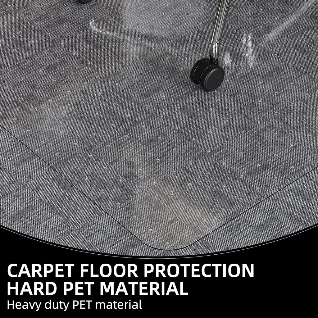 32x48 Inch Office Chair Mat for Carpet Floor, Flat Shipping | Heavy Duty Clear Plastic Rolling Chair Mat for Carpet, Under Computer Desk Chair Floor Mats Protector Carpeted Floors