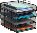 Mind Reader Stackable Paper Tray, Desktop Organizer, File Storage, Metal Mesh by MindReader