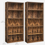 VASAGLE Set of 2 Bookshelves, 23.6 Inches Wide, 5-Tier Open Bookcases - Image 3