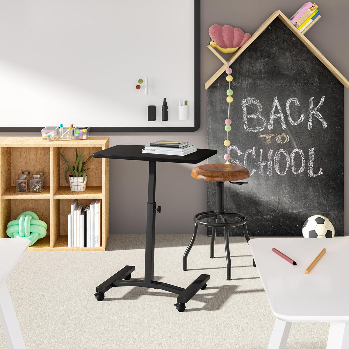 Seville Classics Airlift Mobile Height Adjustable Laptop Stand Computer Works...