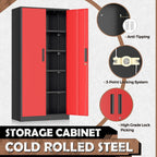 intergraet metal storage cabinet with adjustable shelves, garage, side view