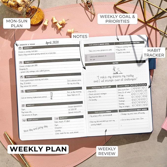 Clever Fox Planner – Undated Weekly & Monthly Planner - Image 3
