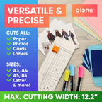 Glone 12 inch Paper Trimmer, A4 Size Paper Cutter with Automatic Security Safeguard for Coupon, Craft Paper and Photos (Off White)