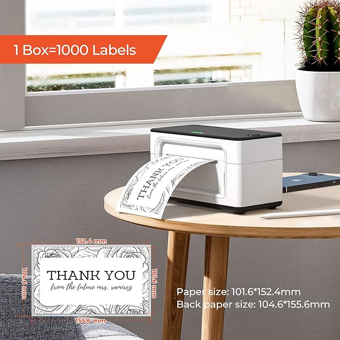 MUNBYN 4x6 Inch Direct Thermal Labels, 1000 Labels/2 Stacks, Fanfold Shipping - Image 3