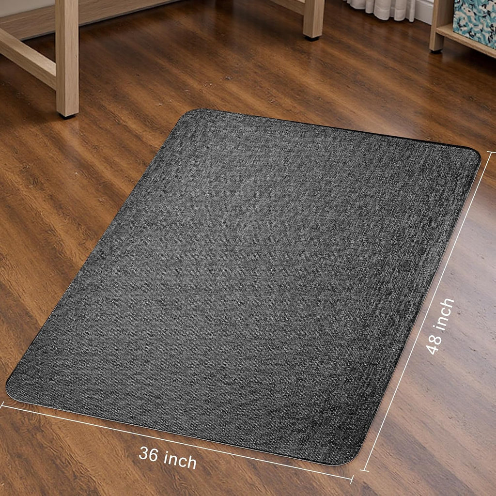 Sycoodeal Office Chair Mat for Hardwood & Tile Floor,Computer Gaming Chair Mat for Rolling Chairs Non-Curve, Anti-Slip, Heavy Duty Floor Protector for Home Office,Black (36" x 48")