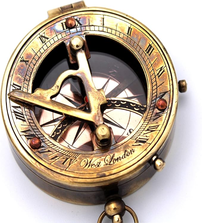 Captain's Brass Sundial Compass – Vintage Marine Nautical Compass, Functional - Image 7