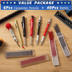 Hiboom 10 Pack Carpenter Pencils Mechanical Set, Construction Pencils - Image 9