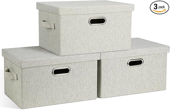Graciadeco Medium 15" 21 Quart Collapsible Stackable Storage Bins by GraciadecoStorage