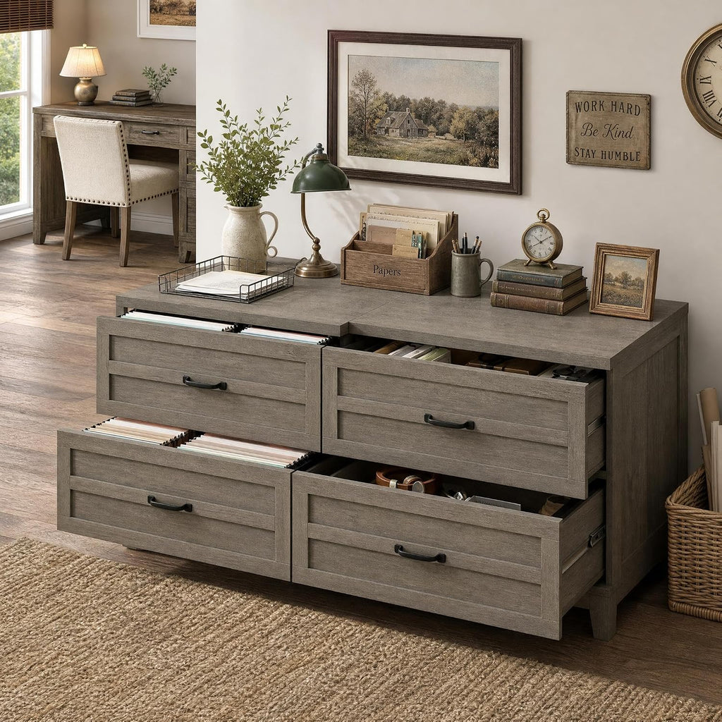 garvee 2 drawer farmhouse lateral file cabinet for, side view