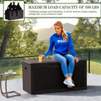 greesum 100 gallon resin deck box large outdoor, side view