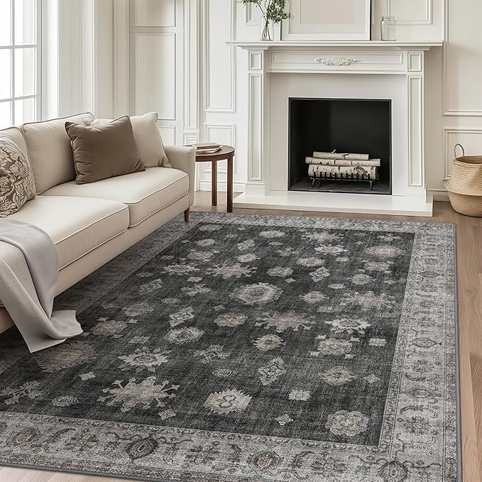GENIMO 5x7 Area Rugs for Living Room, Machine Washable Non Slip Vintage Retro by GENIMO