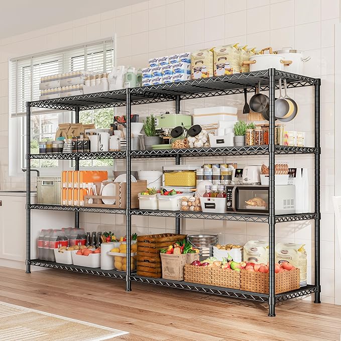REIBII 72.8" W Storage Shelves Load 1500LBS, 4 Tier Metal Shelving Unit Wire - Image 8