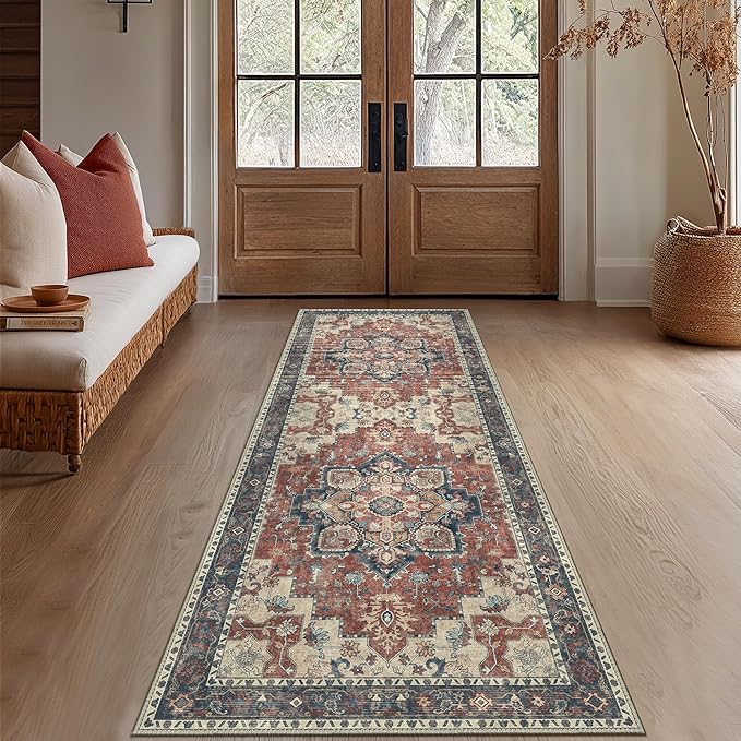 GENIMO 2x10 Runner Rugs for Hallway, Machine Washable Non Slip Vintage Rugs - Image 2
