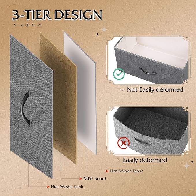 WLIVE Tall Dresser for Bedroom, Fabric Dressers Storage Tower, Dresser & Chest - Image 6