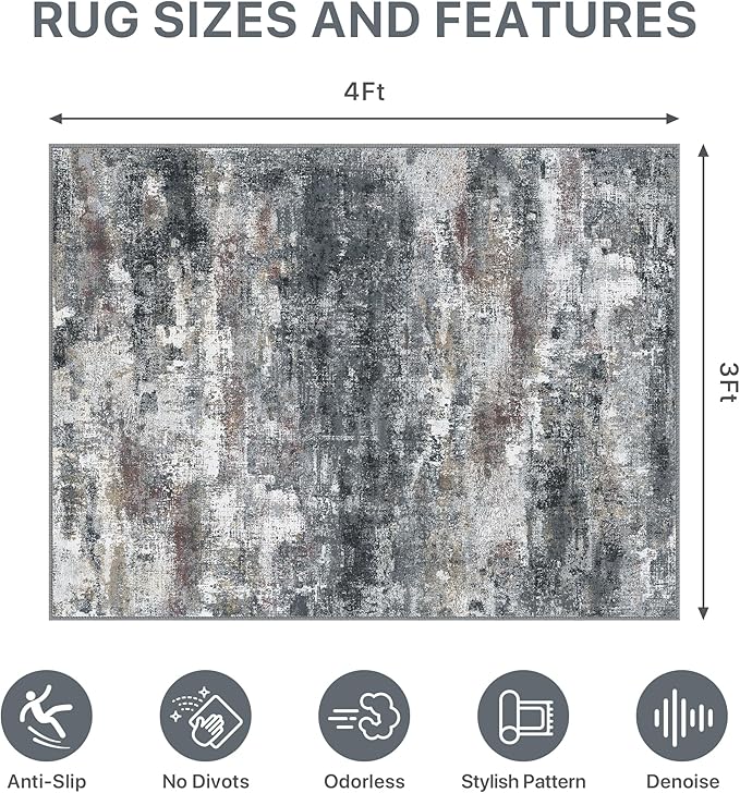 Office Chair Mat for Hardwood Tile Floor, Abstract 36"X 48" Desk Mats for - Image 9