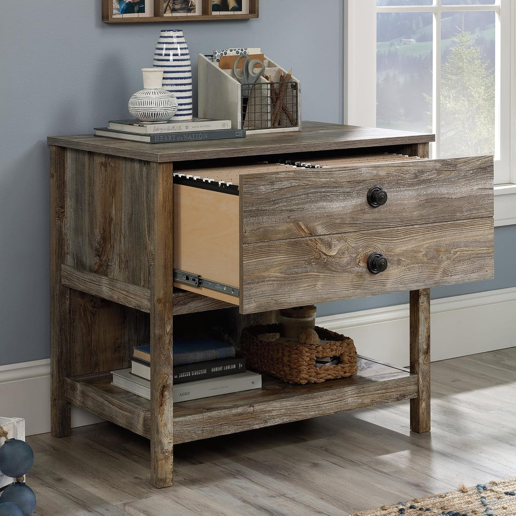 Sauder Granite Trace Lateral File, Rustic Cedar Finish