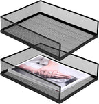 Magazine File Holder, 2 Pack Desk Organizer and Accessories, Metal Paper Tray by Unknown