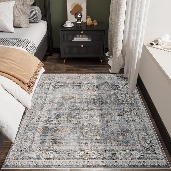 Rugcomf Bedroom Rug 3x5 Rug Washable Area Rug Non Slip Low Pile Small Carpet - Image 8