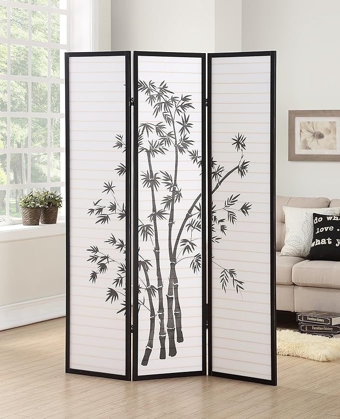Roundhill Furniture 3-Panel Oriental Shoji Room Divider Screen by RoundhillFurniture