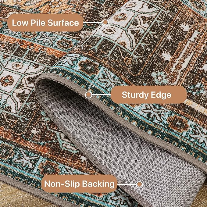 GENIMO 2x10 Runner Rugs for Hallway, Machine Washable Non Slip Vintage Rugs - Image 5