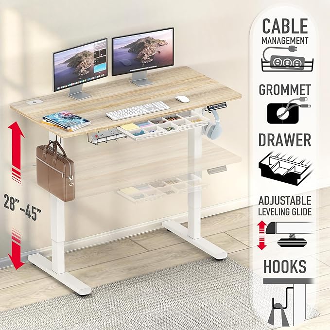 SHW 48-Inch Electric Height Adjustable Standing Desk - Image 4
