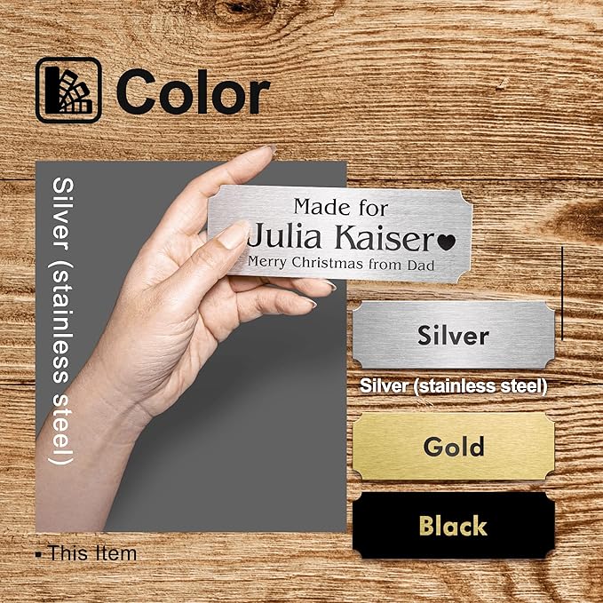 Personalized Name Plates, Stainless Steel Trophy Plates Engraved, Custom Name - Image 3