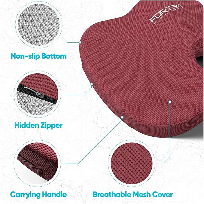 FORTEM Seat Cushion, Office Chair Cushion, Lumbar Support Pillow - Image 4