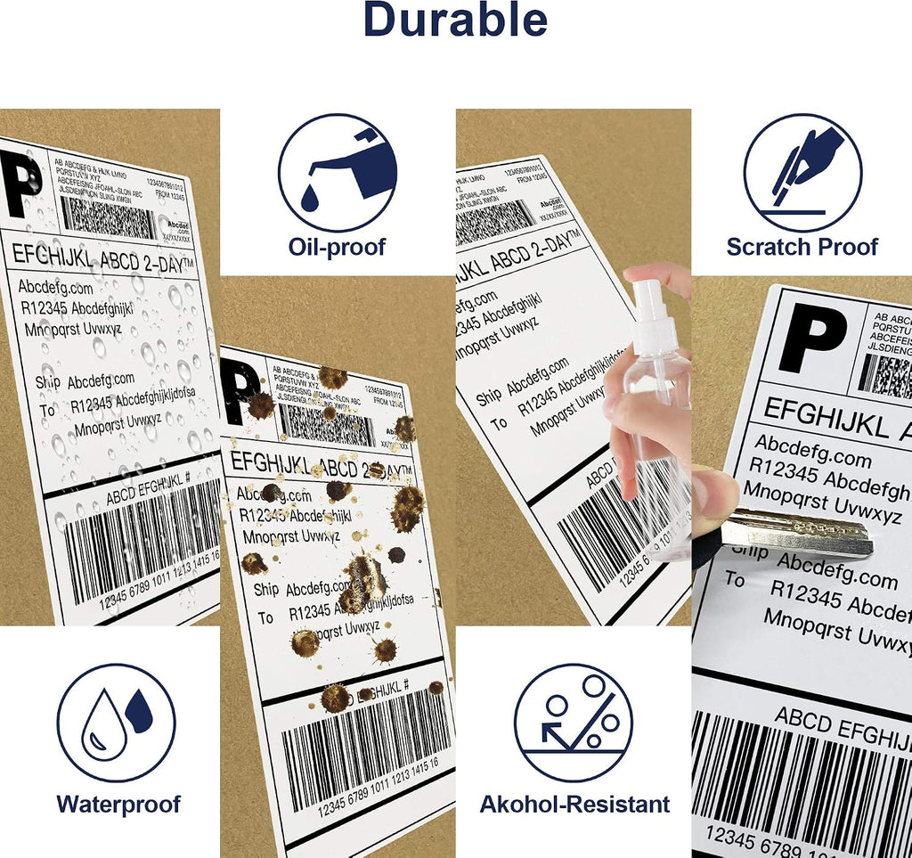 POLONO 4x6 Thermal Labels Fanfold, 500 Shipping Labels for Label Printer | Commercial Grade, No BPA or BPS, Print Clear and Sharp, Direct Thermal Shipping Labels Compatible with Thermal Printer