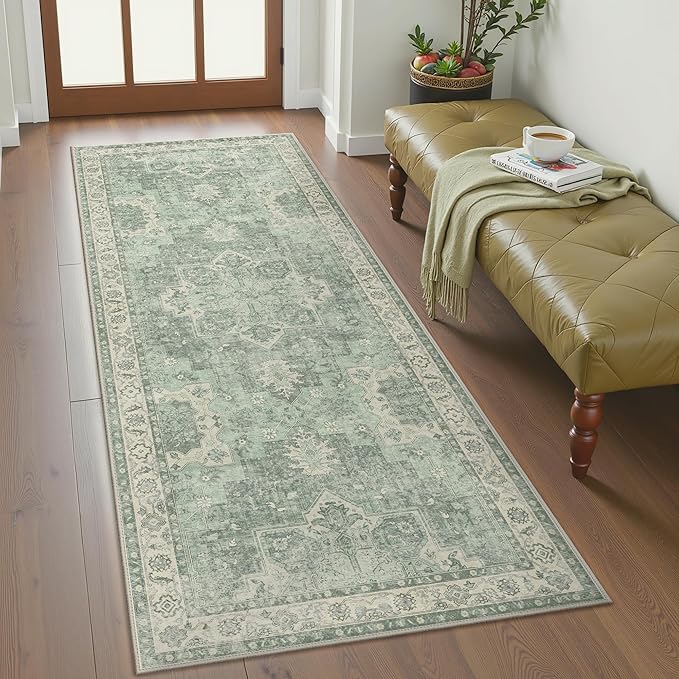 GENIMO 2'6''x6 Runner Rugs for Hallway, Machine Washable Non Slip Vintage Rugs - Image 8