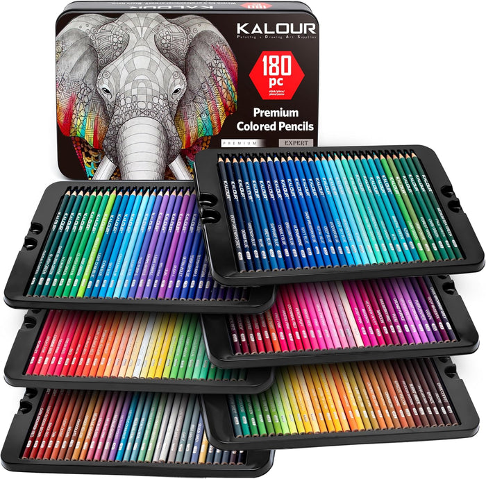 KALOUR 180 Colored Pencils for Adults Artists,Tin Case
