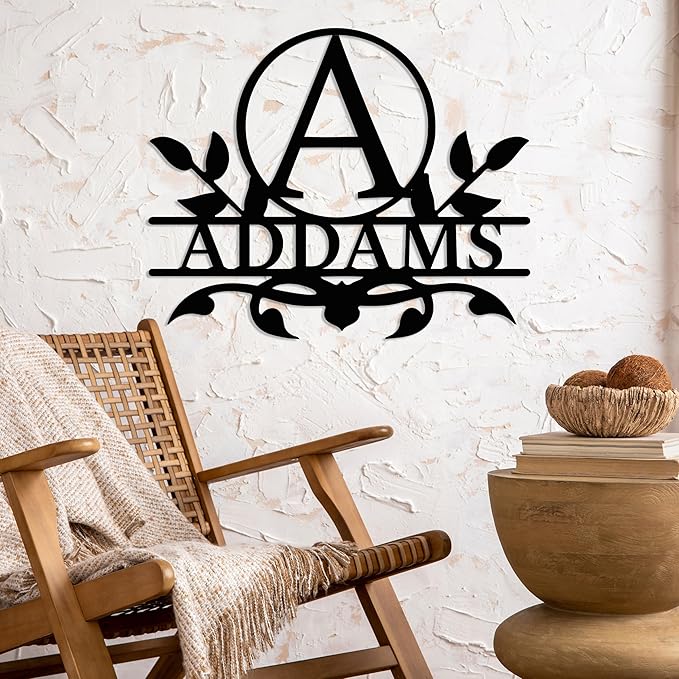 Personalized Metal Name Signs, Split Letter Monogram Wall Decor, Custom Last - Image 4