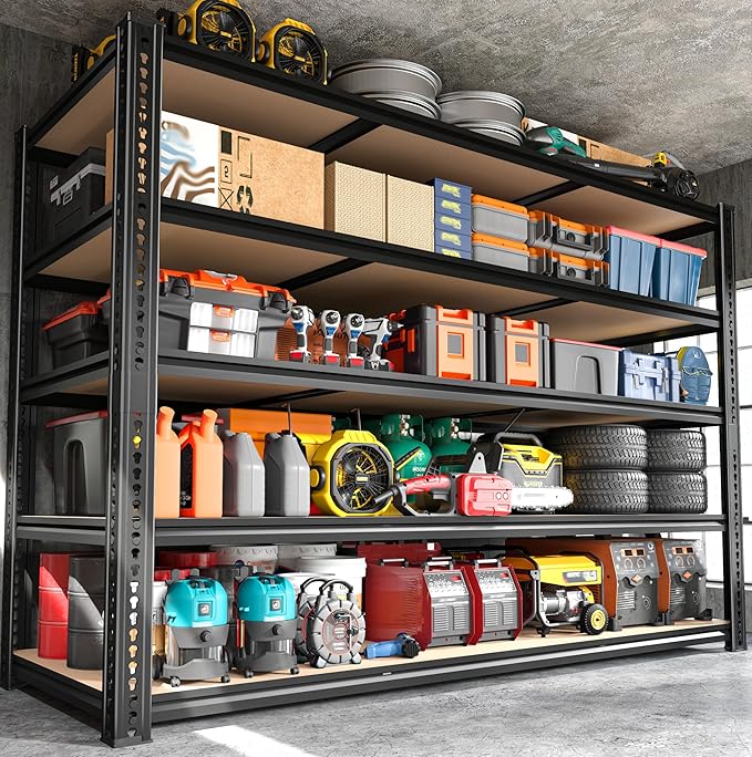 ROOMFAVE 60" W Garage Shelving 72" H Metal Shelving 3500LBS Storage Shelves - Image 9