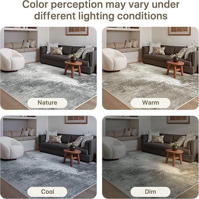 GENIMO Washable Area Rugs for Living Room, 8x10 Modern Non Slip Rugs, Low Pile - Image 8