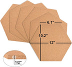 SUNGIFT Hexagon Cork Board Tiles Self Adhesive 6 Pack - Image 4