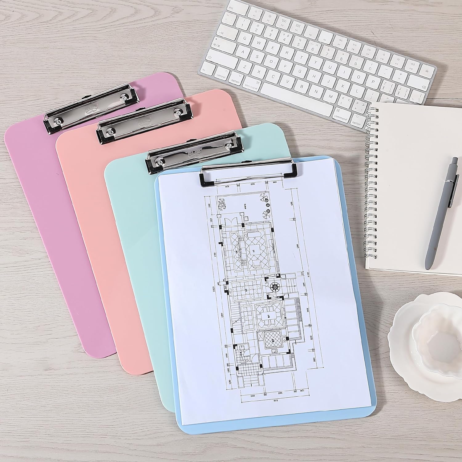Mr. Pen- Plastic Clipboard, 12.5" x 9", 2 Pack, Orange Clipboard Plastic | Low-Profile Metal Clip with Retractable Hanging Hole