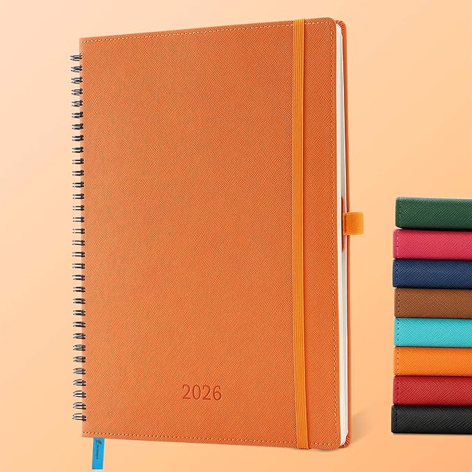 IN-LUXPRO Planner 2026 Daily Weekly and Monthly, 11.5"x8.5", 12 Months Spiral by IN-LUXPRO