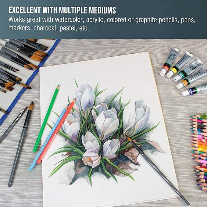 U.S. Art Supply 12" x 16" Premium Heavyweight Watercolor Paper Pad, 140lb - Image 4