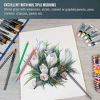 U.S. Art Supply 12" x 16" Premium Heavyweight Watercolor Paper Pad, 140lb - Image 4