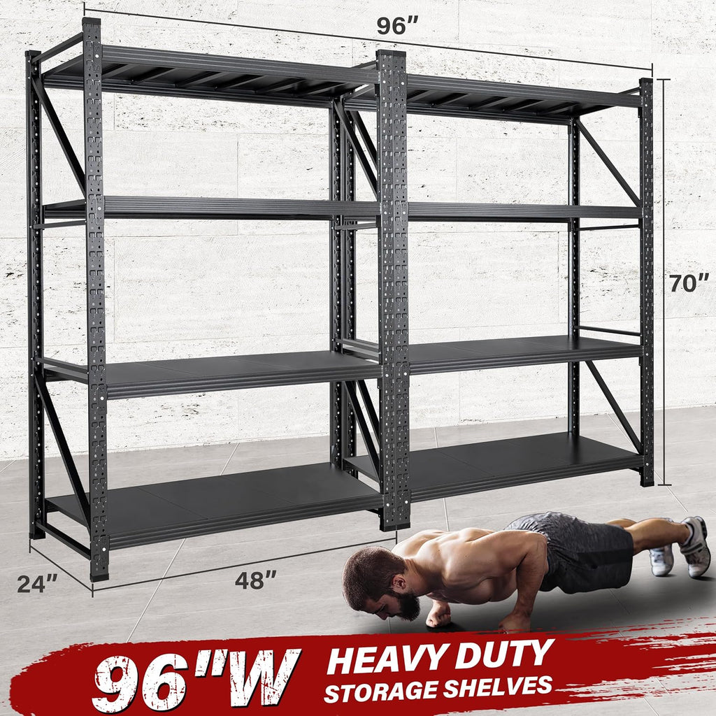 set of 2 48" wide heavy duty garage, close-up detail